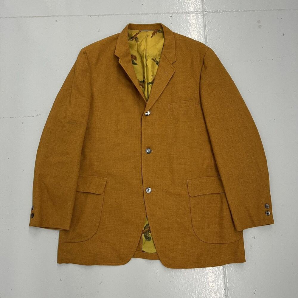 Vintage 40s Cricketeer Orange Cotton Sportswear Blazer 46L